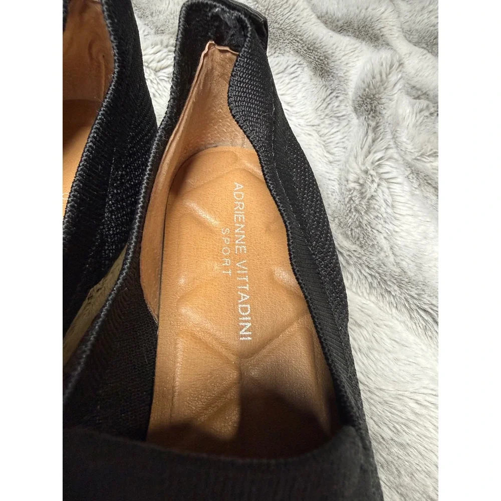 Adrienne‎ Vittadini Sport Niko Black Knit Espadrille Slip On Flats Womens 9M